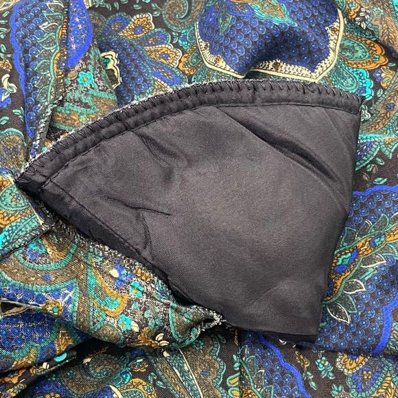 Vintage Jessica Howard Paisley Long Sleeve Modest Button Front Pleated Dress 12 - Picture 7 of 10